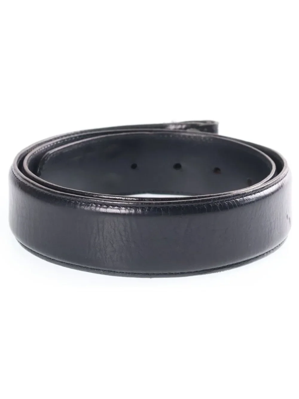 Chrome Hearts 1.5 Strap Floral Label Rivets Leather Belt Black